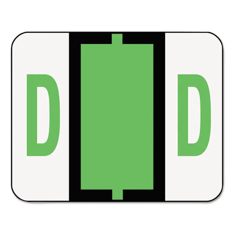 A-z Color-coded End Tab Filing Labels, D, 1 X 1.25, White, 500/roll