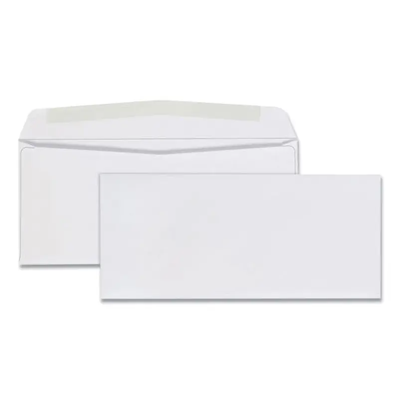 Business Envelope, #9, Commercial Flap, Diagonal Seam, Gummed Closure, 24 Lb Bond Weight Paper, 3.88 X 8.88, White, 500/box