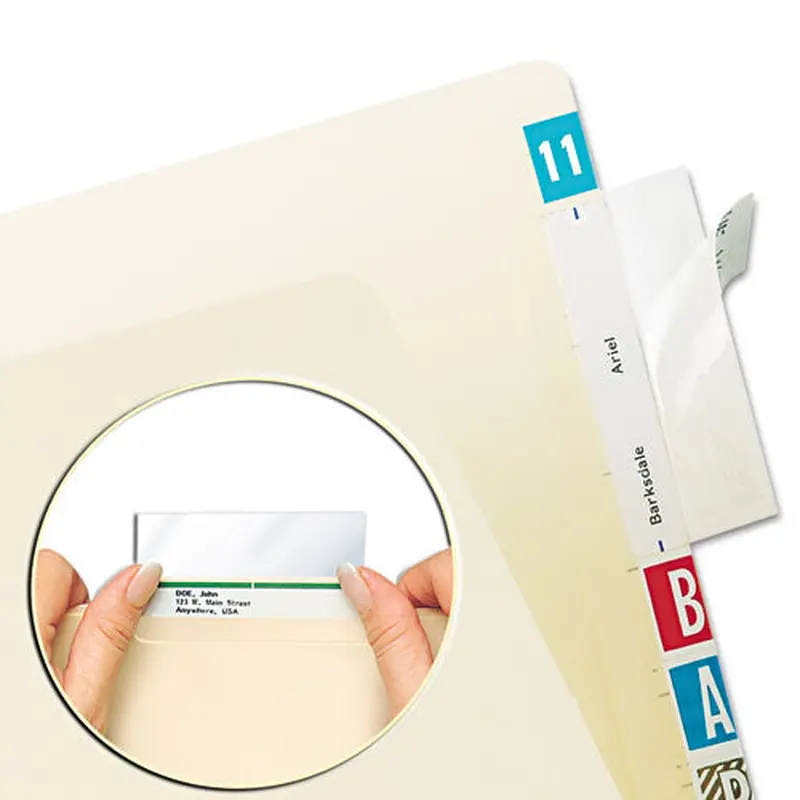 Self-adhesive Label/file Folder Protector, Top Tab, 3.5 X 2, Clear, 500/box