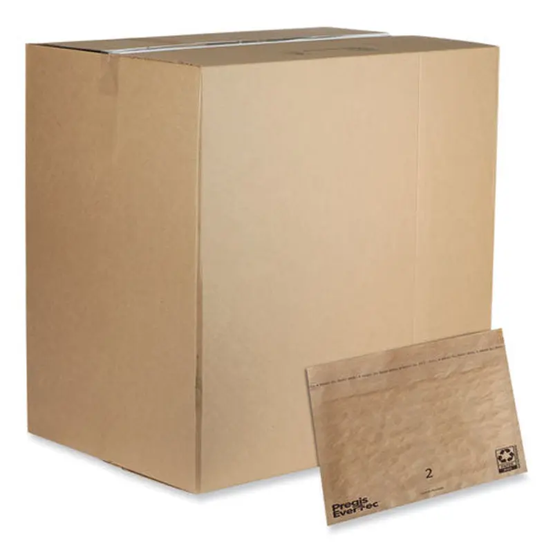 Evertec Curbside Recyclable Padded Mailer, #2, Kraft Paper, Self-adhesive Closure, 12 X 9, Brown, 100/carton