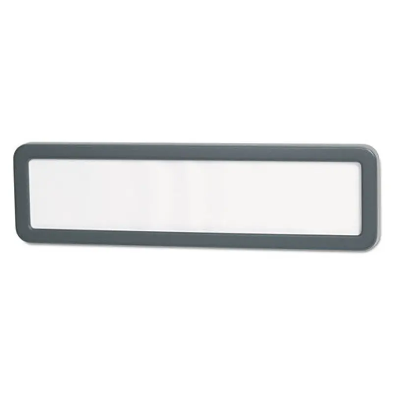 Recycled Cubicle Nameplate With Rounded Corners, 9 X 2.5, Charcoal