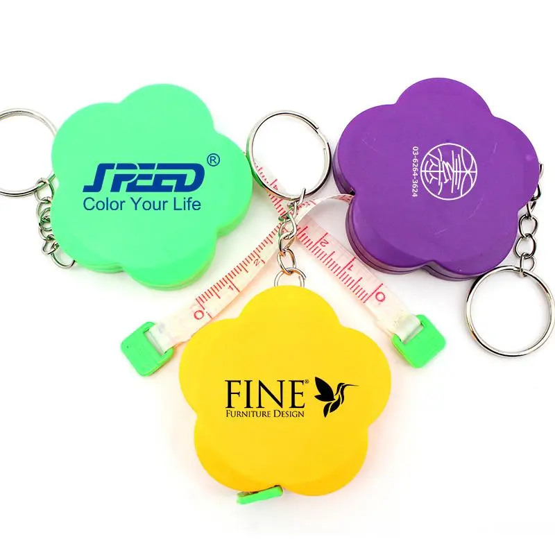 Flower Keychain With Tape Measure3000 