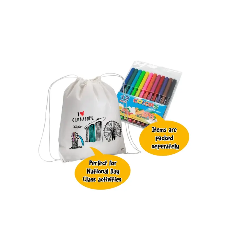 DIY National Day Theme Non Woven Drawstring Bag