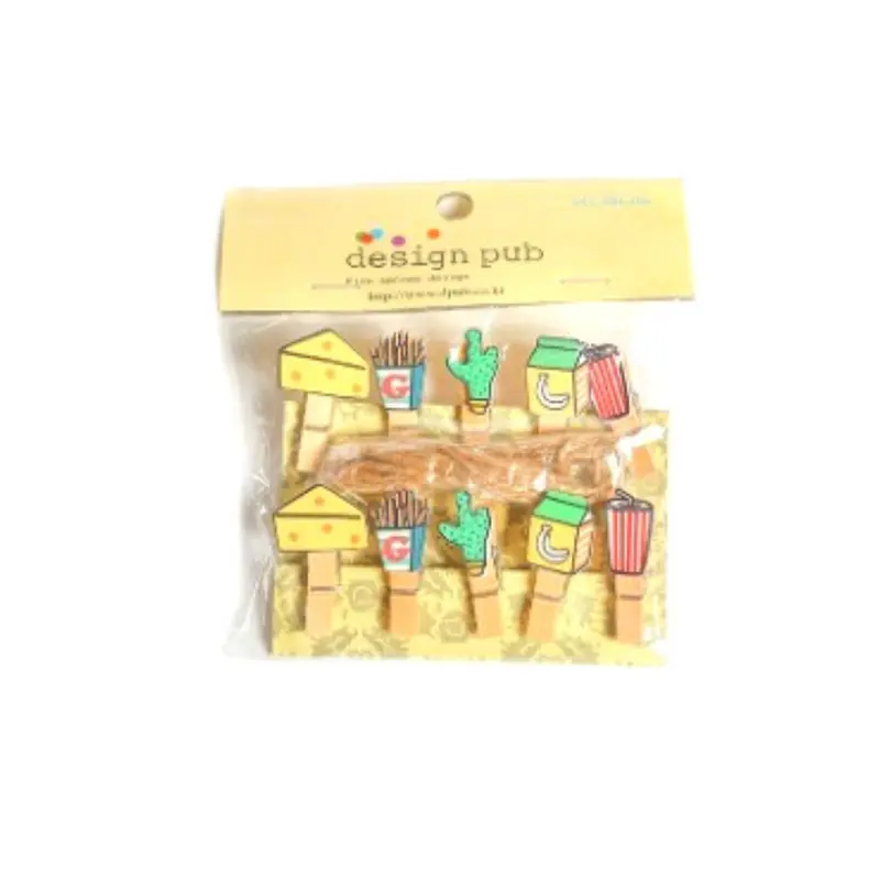 Food Theme Wooden Clip with TwineAssorted