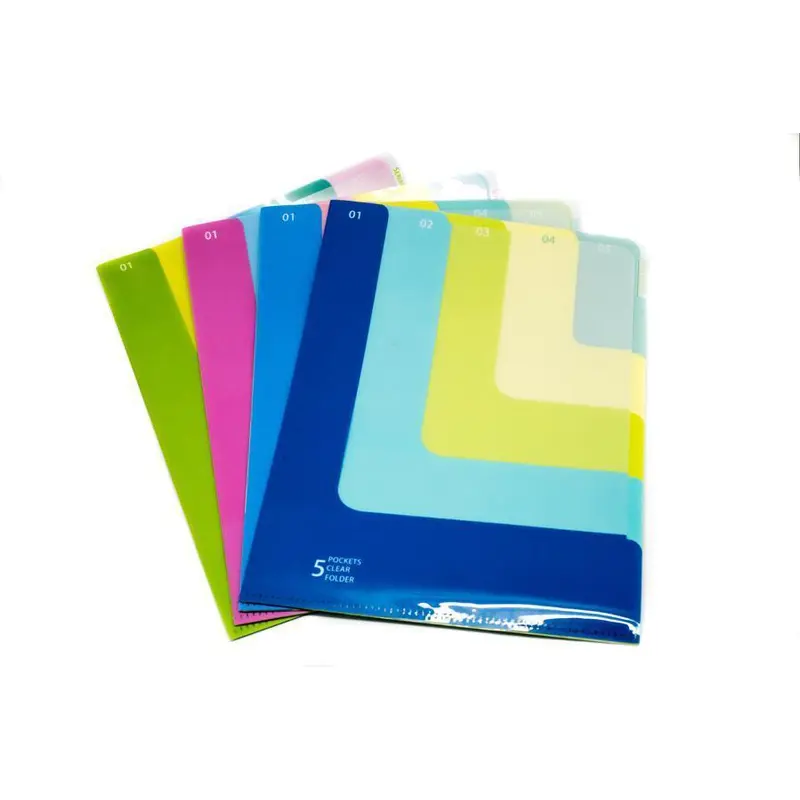 Multi Colour 5 Compartment L FolderAssorted