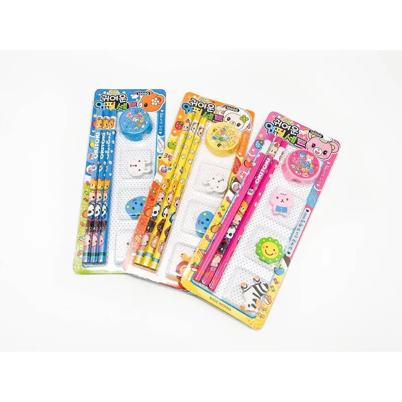 Pencil Sharpener Eraser Stationery SetAssorted