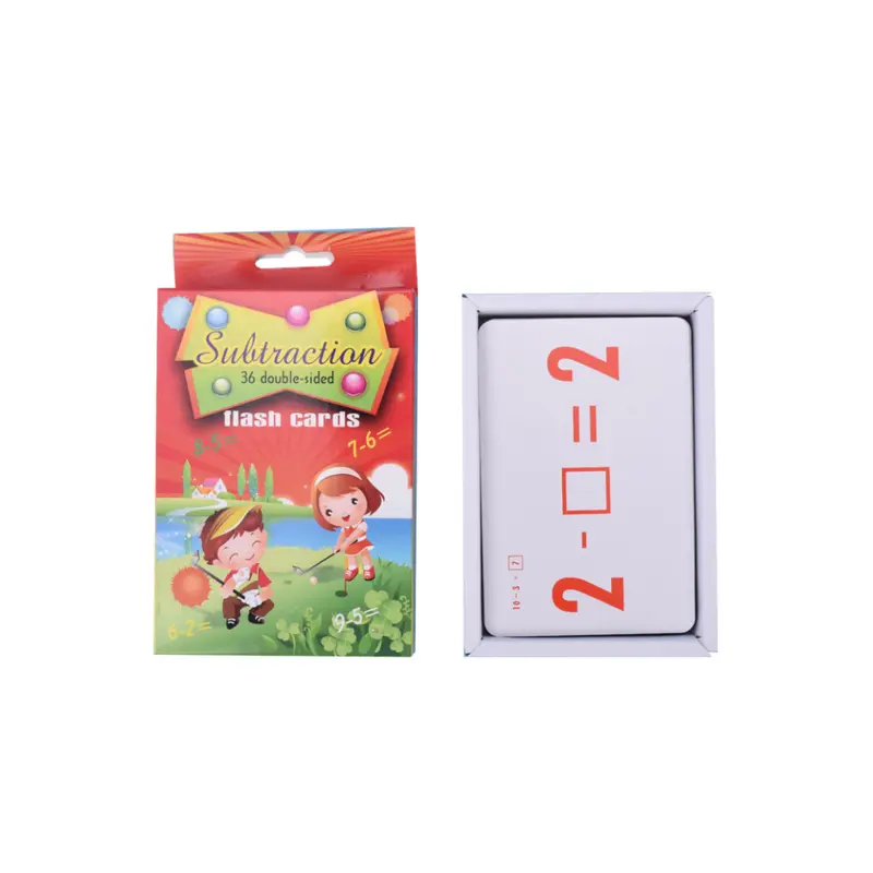Subtraction Math Flash Cards