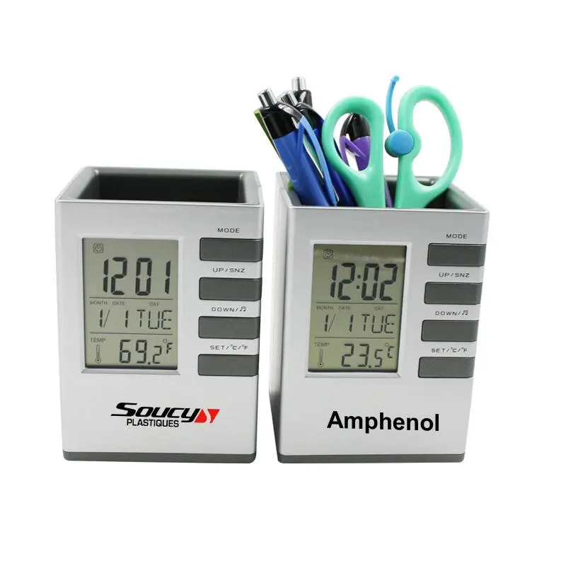 Square Pen Holder With Electronic Calendar500 