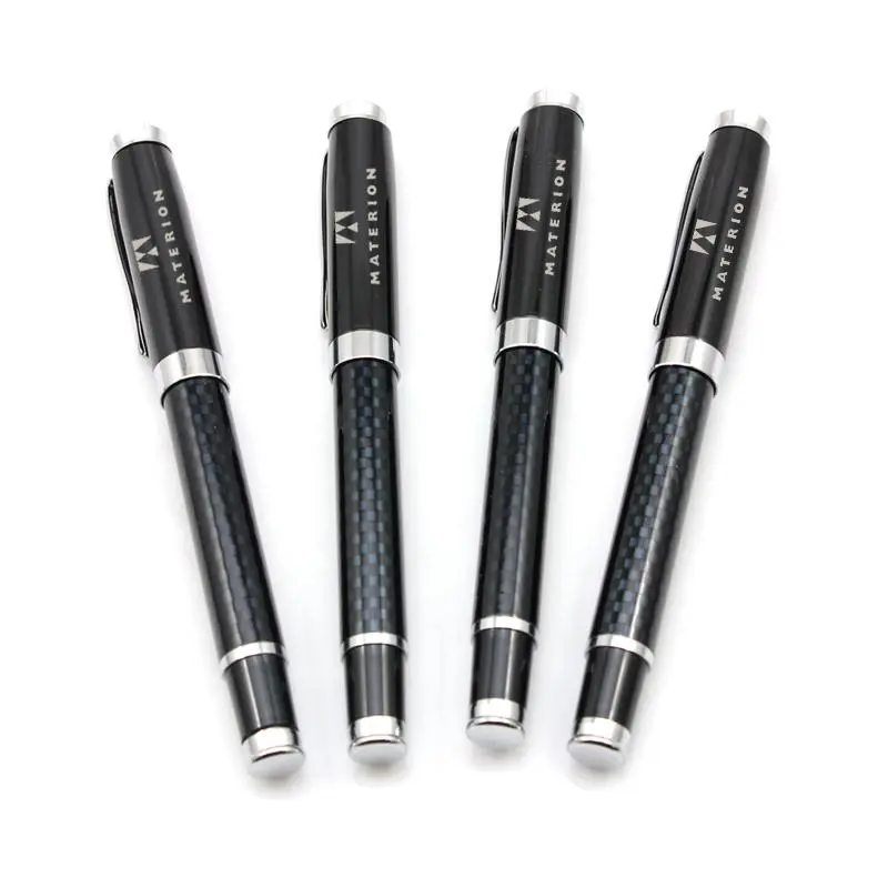Stainless Steel Pen With Carbon Fibre Design500 