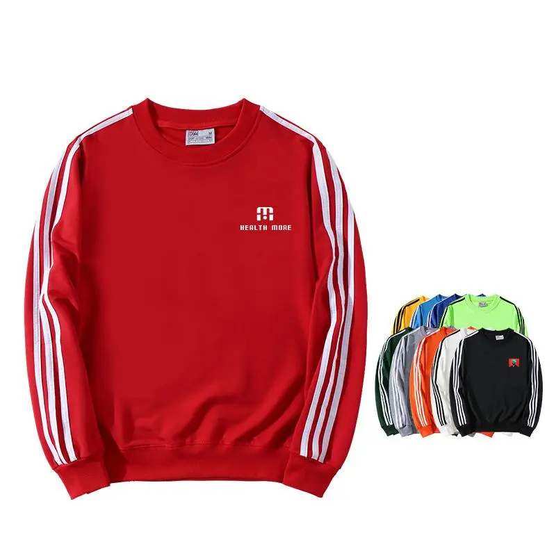 Three-Bar Stripe Design Round Neck Sweater500 