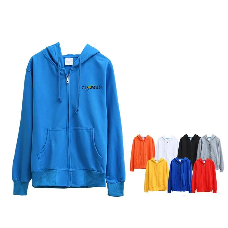 Zippered Long-Sleeved Terry Cloth Jacket With Hood500 