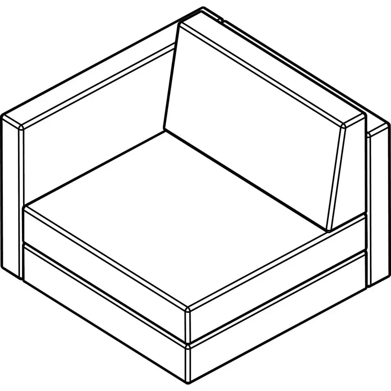 Arold Cube 300 Right-Side Armchair [SKU - AROCU304TP04]EA