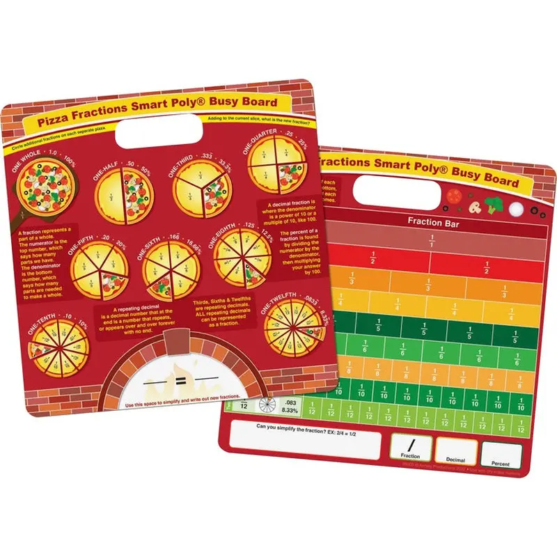 Ashley Pizza Fractions Smart Poly Busy Board [SKU - ASH98005]EA