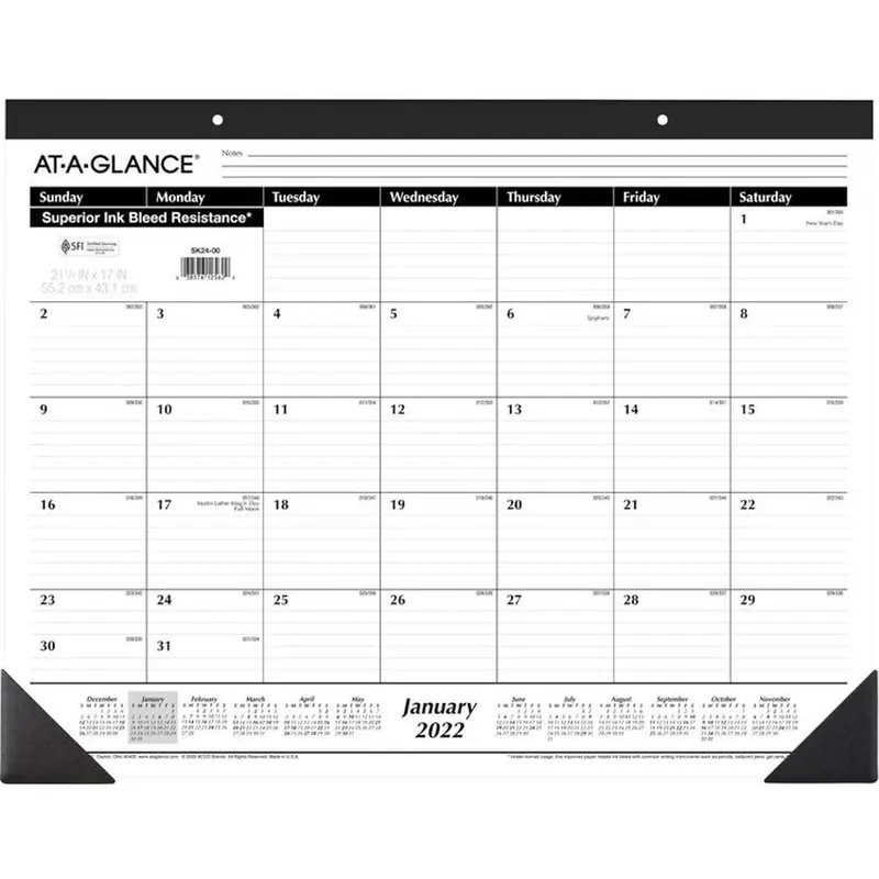 At-A-Glance Classic Monthly Desk Pad [SKU - AAGSK240022]EA