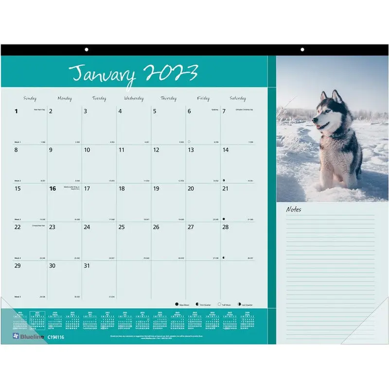 Blueline Man's Best Friend Dogs Desk Pad Calendar [SKU - REDC194116]EA
