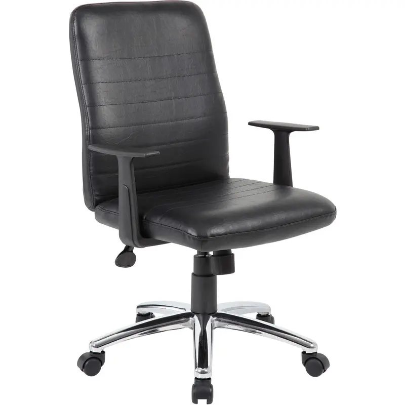 Boss B431-BK Retro Task Chair with Black T-Arms [SKU - BOPB431BK]EA