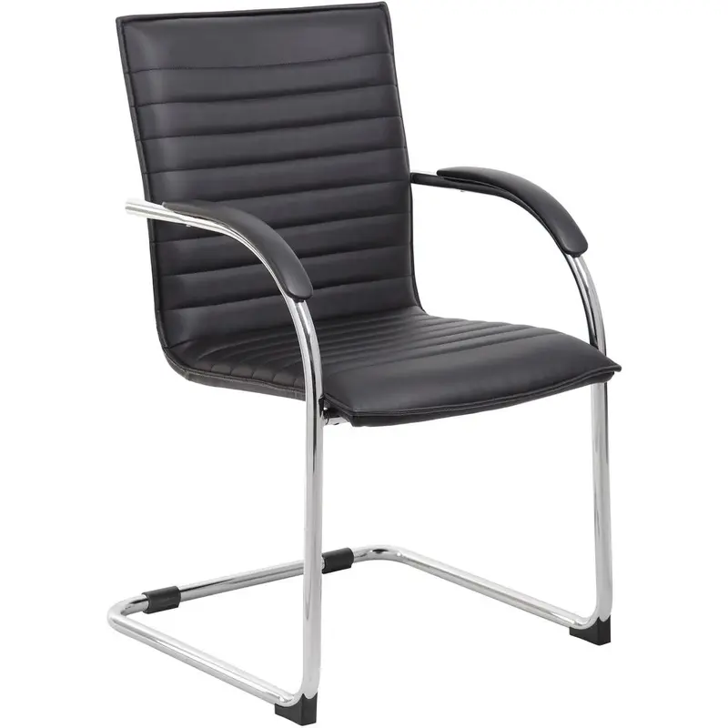 Boss Chrome Frame Vinyl Side Chairs [SKU - BOPB9536BK2]PK