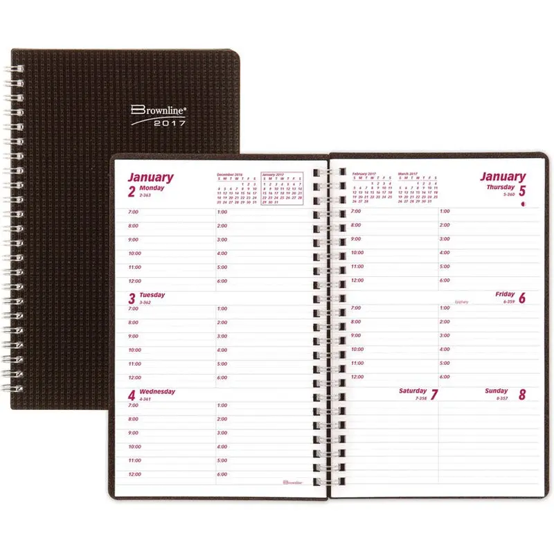 Brownline DuraFlex Weekly Appointment Book [SKU - REDCB75VBLK]EA