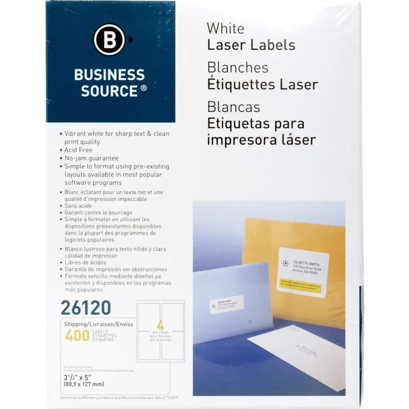 Business Source Bright White Premium-quality Address Labels [SKU - BSN26120]PK