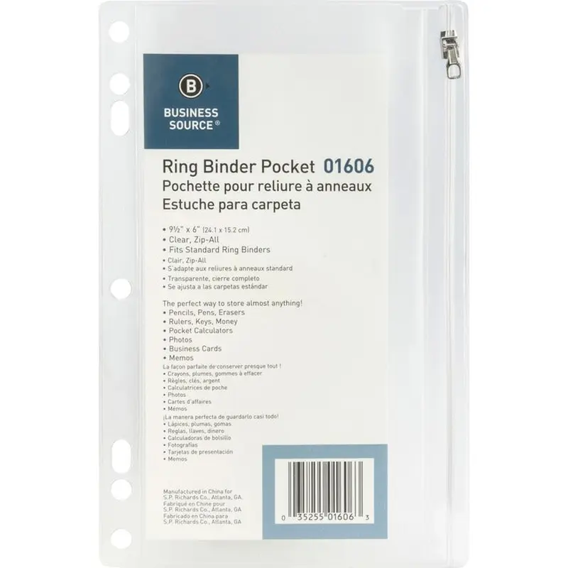 Business Source Punched Economy Binder Pocket [SKU - BSN01606]EA