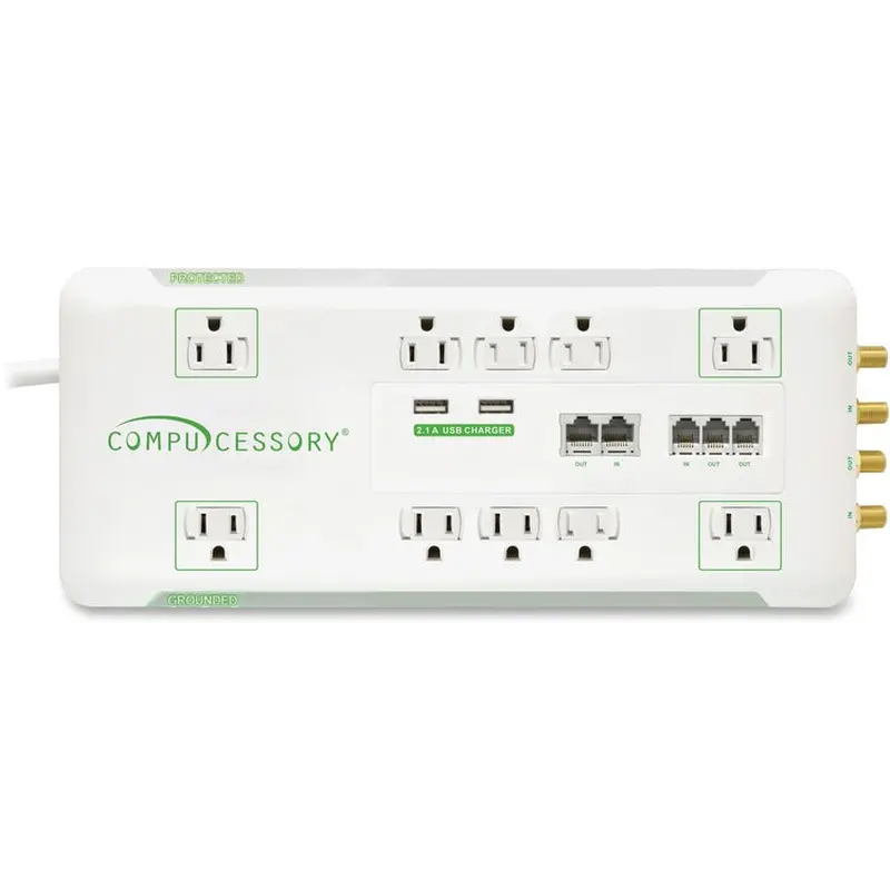 Compucessory Slim 10-Outlet Surge Protector [SKU - CCS31900]EA