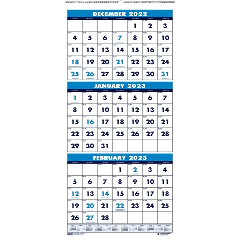 House of Doolittle 3-month Vertical 17" Wall Calendar [SKU - HOD3646]EA