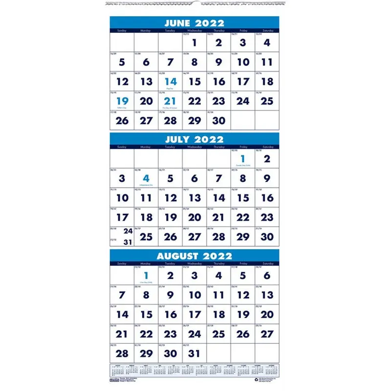 House of Doolittle Three-month Vertical Academic Wall Calendar [SKU - HOD3645]EA