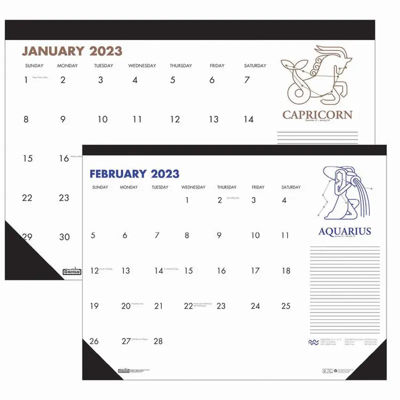 House of Doolittle Zodiac Monthly Desk Pad Calendar [SKU - HOD1676]EA