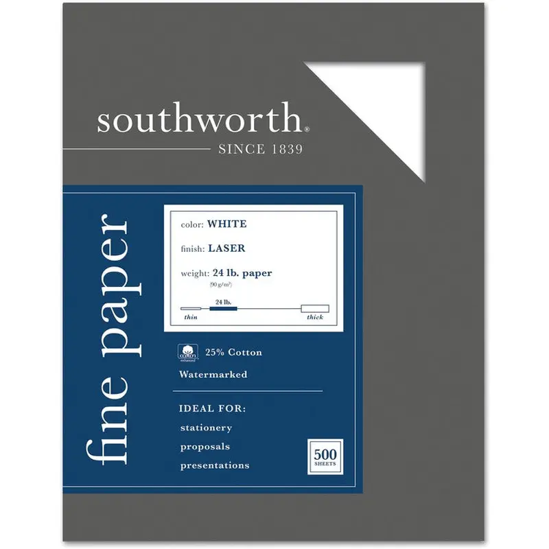 Southworth 31-724-10 Laser Printable Paper - White - Recycled - 25% Recycled Content [SKU - SOU3172410]BX
