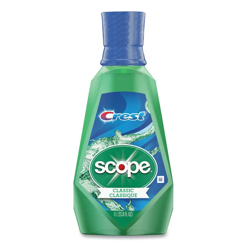   Scope Mouth Rinse, Classic Mint, 1 L Bottle, 6/Carton