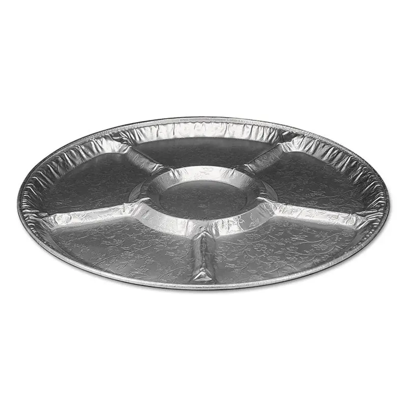 Aluminum Lazy Susan, 6 Compartments, 18  Diameter x 0.94 h, 25/Carton