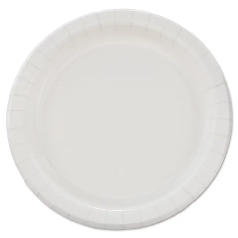 Bare Eco-Forward Clay-Coated Paper Dinnerware, ProPlanet Seal, Plate, 8.5  dia, White, 125/Pack, 4 Packs/Carton