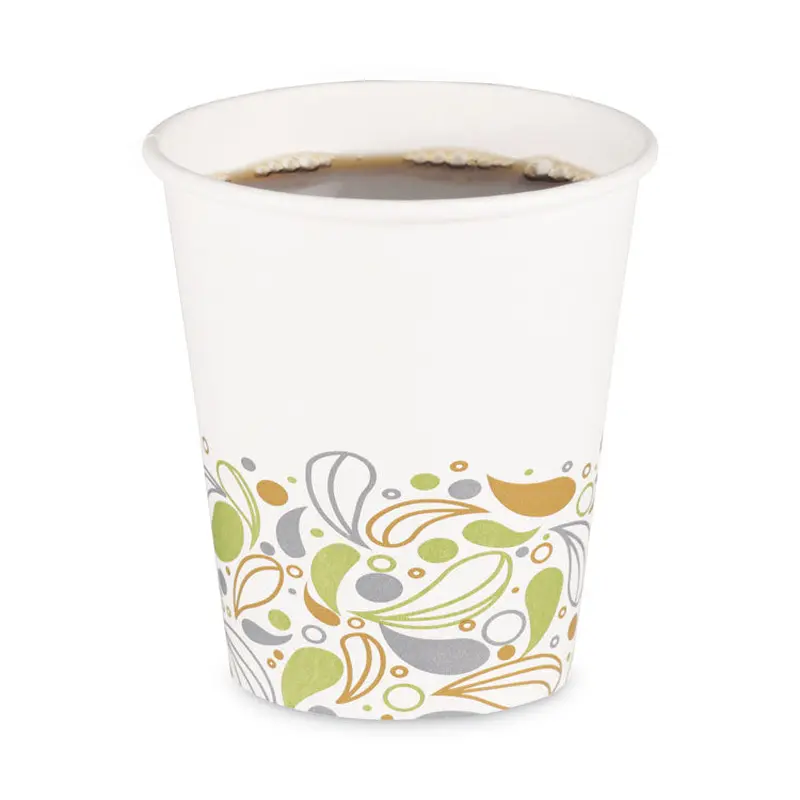 Deerfield Printed Paper Hot Cups, 10 oz, 50 Cups/Sleeve, 20 Sleeves/Carton