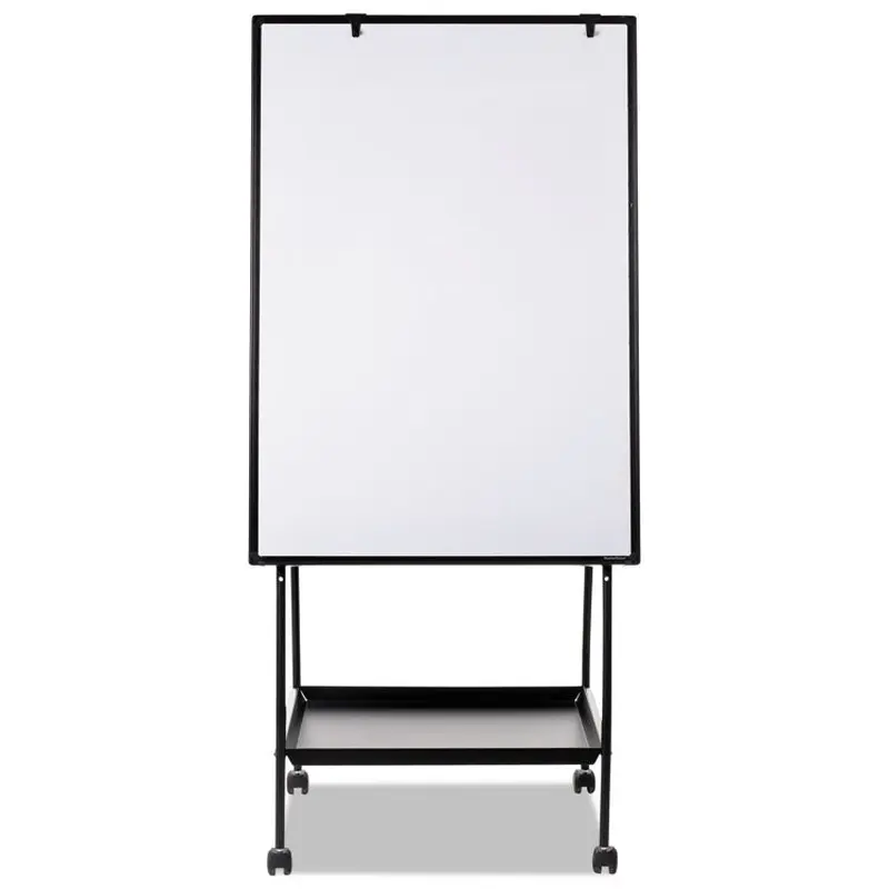 Creation Station Magnetic Dry Erase Board, 29.5 x 74.88, White Surface, Black Metal Frame