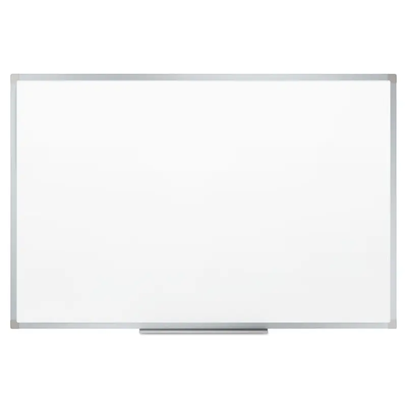 Dry Erase Board with Aluminum Frame, 72 x 48, Melamine White Surface, Silver Aluminum Frame