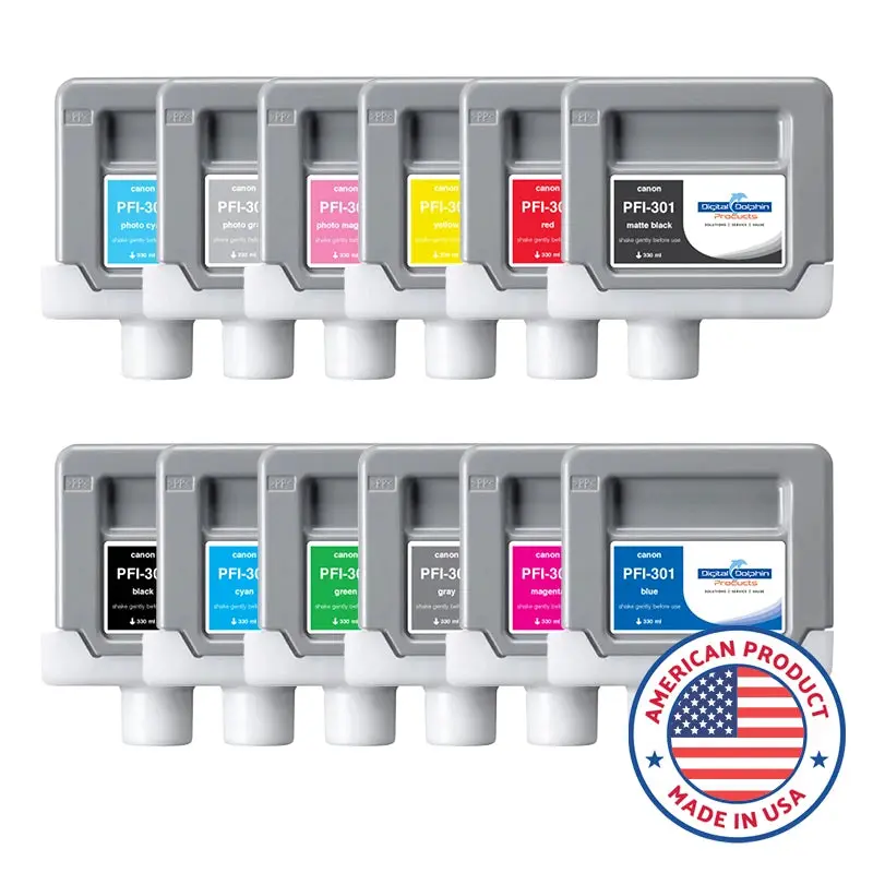 Digital Dolphin Products Compatible Replacement Ink Cartridge for Canon PFI-301, 330 mLMatte Black