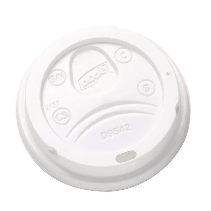 Dome Drink-Thru Lids, Fits 10 oz to 16 oz Paper Hot Cups, White, 1,000/Carton