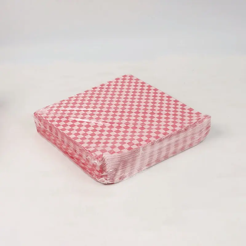 Grease-Resistant Food Wrap, 12  x 12 , Red Check, 5,000/Carton