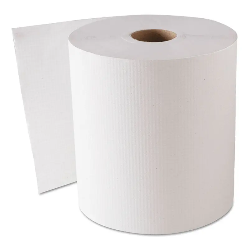 Hardwound Roll Towels, 8" x 800 ft, White, 6 Rolls/Carton