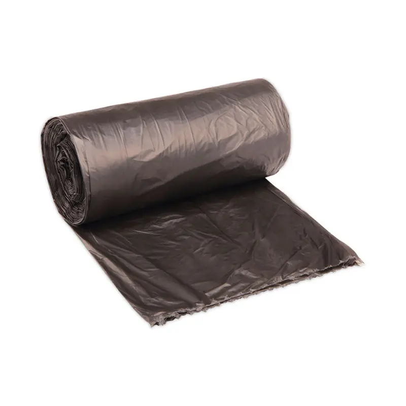 High-Density Can Liners, 45 gal, 19 mic, 40  x 46 , Black, Perforated Roll, 25 Bags/Roll, 6 Rolls/Carton