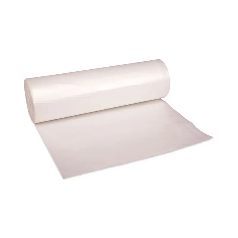 High-Density Can Liners, 56 gal, 19 mic, 43  x 47 , Natural, Perforated Roll, 25 Bags/Roll, 6 Rolls/Carton