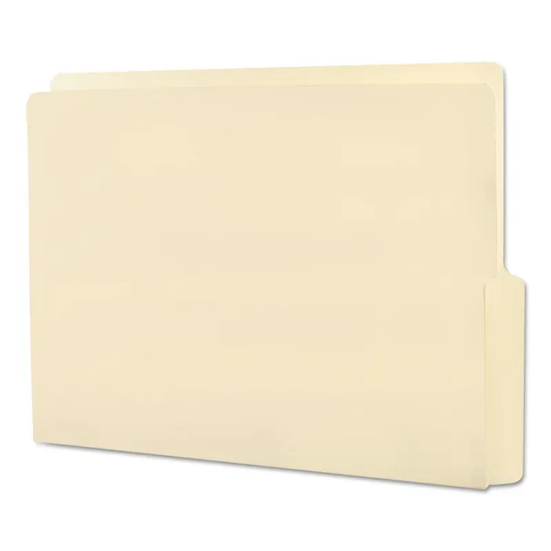 Heavyweight Manila End Tab Folders, 9" High Front, 1/2-Cut Tabs: Bottom, Letter Size, 0.75" Expansion, Manila, 100/Box