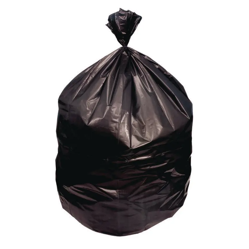 High-Density Waste Can Liners, 16 gal, 8 mic, 24  x 33 , Black, 50 Bags/Roll, 20 Rolls/Carton