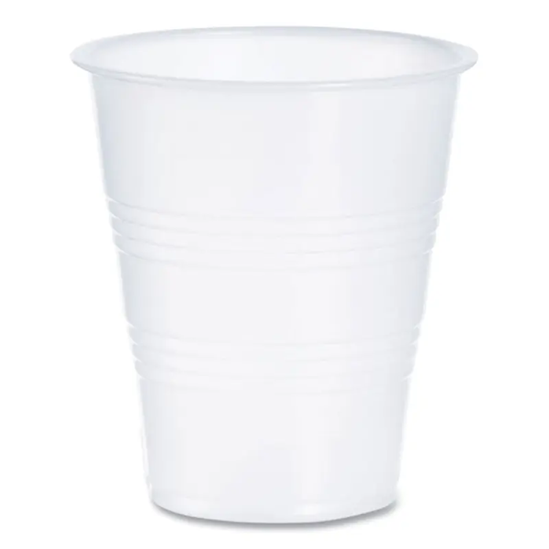 High-Impact Polystyrene Cold Cups, 7 oz, Translucent, Clear, 100/Pack