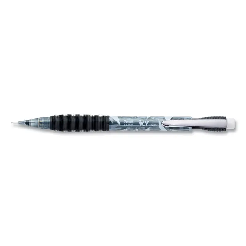 Icy Mechanical Pencil, 0.5 mm, HB (#2), Black Lead, Translucent Ice/Black Barrel, Dozen