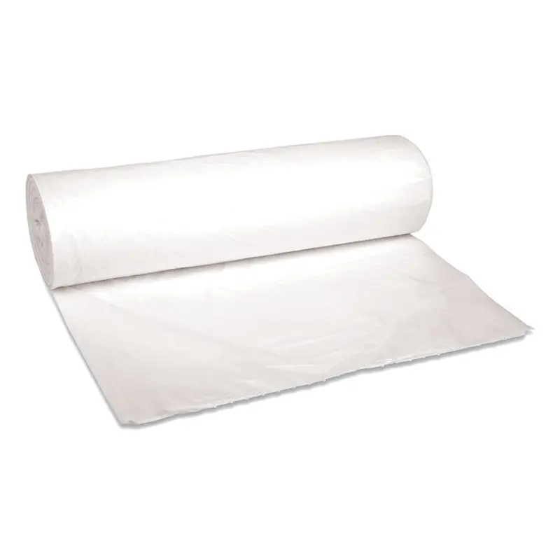 Low-Density Waste Can Liners, 45 gal, 0.6 mil, 40  x 46 , White, Perforated Roll, 25 Bags/Roll, 4 Rolls/Carton