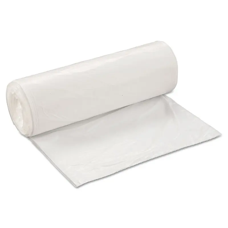Low-Density Commercial Can Liners, 60 gal, 0.7 mil, 38  x 58 , White, Interleaved Roll, 25 Bags/Roll, 4 Rolls/Carton