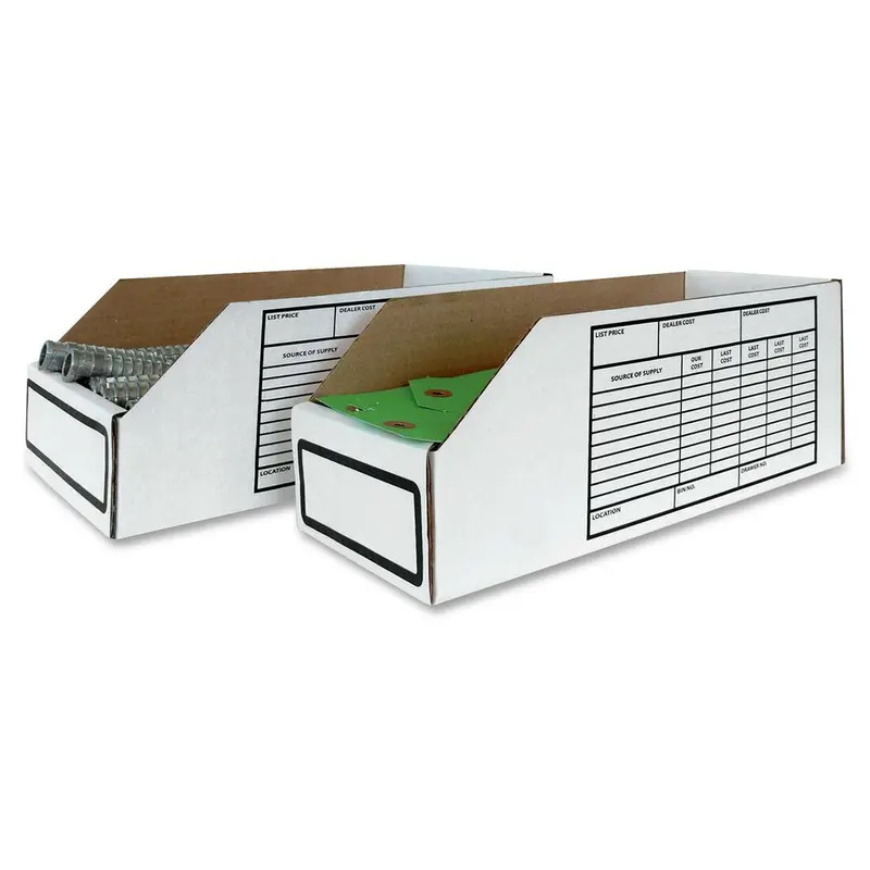Crownhill Storage Bin - External Dimensions: 8" Width x 12" Depth x 4.5" Height - Fiberboard - White - For Spare Part - 1 pcs