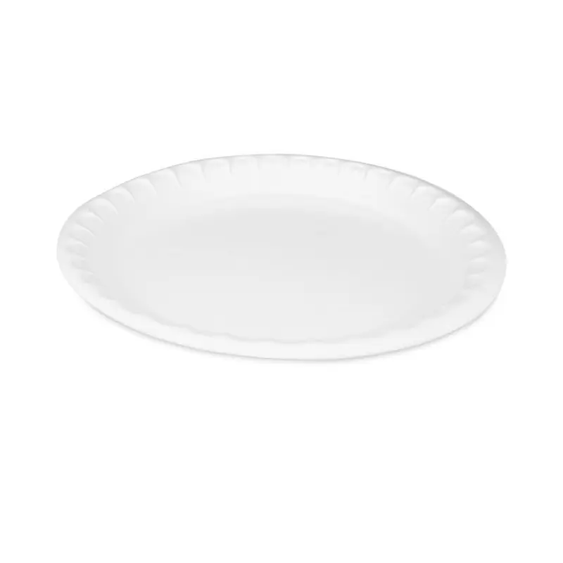 Placesetter Satin Non-Laminated Foam Dinnerware, Plate, 10.25  dia, White, 540/Carton