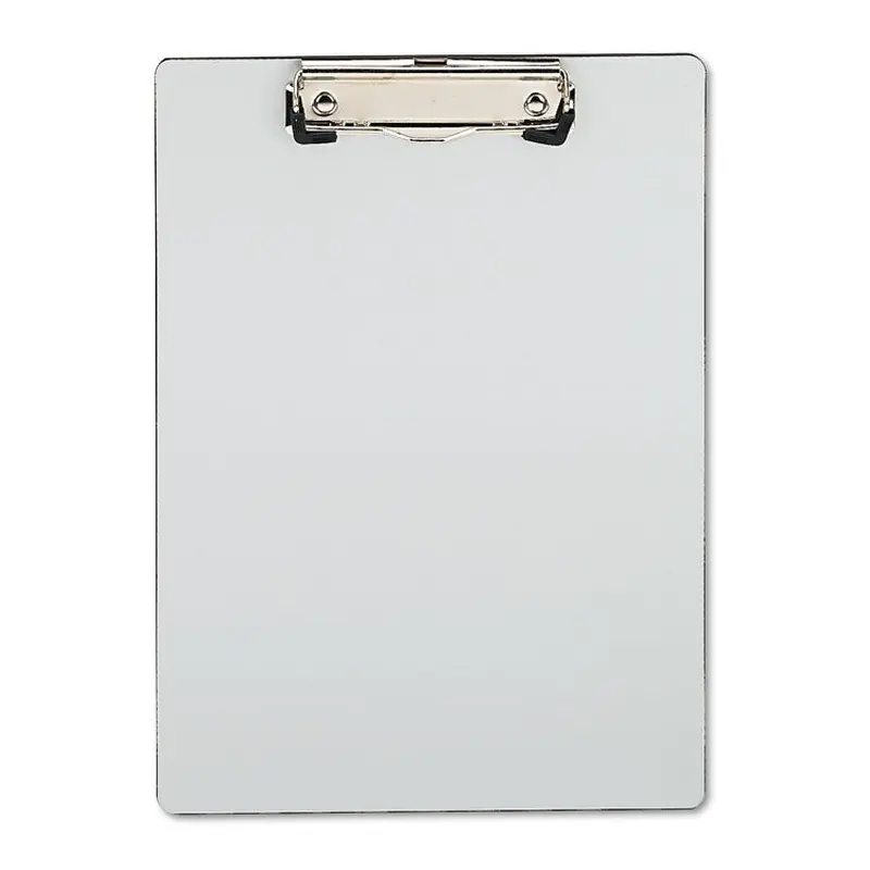 Plastic Brushed Aluminum Clipboard, Portrait Orientation, 0.5" Clip Capacity, Holds 8.5 x 11 Sheets, Silver